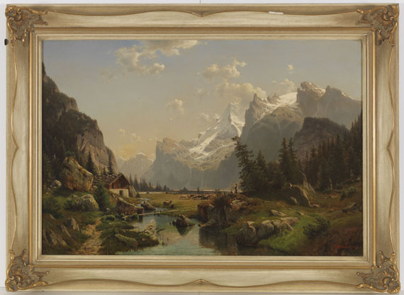 Johannes Bartholomäus Duntze - Das Gasterntal im Berner Oberland - Frame image