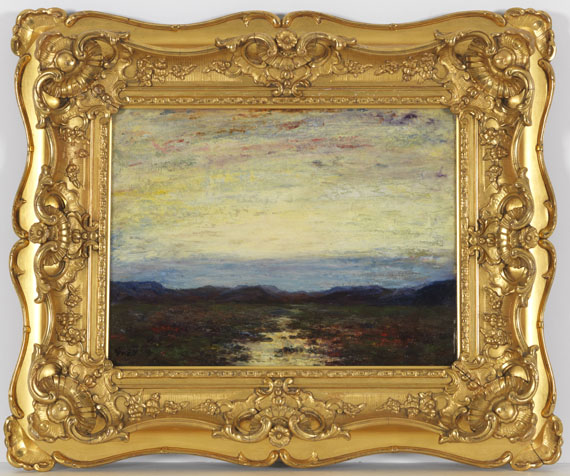 Albert Lorey Groll - Sonnenuntergang über weiter Landschaft - Frame image