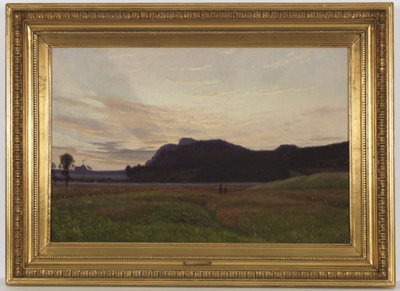 Vilhelm Peter C. Kyhn - Junges Paar im blühenden Kleefeld - Frame image