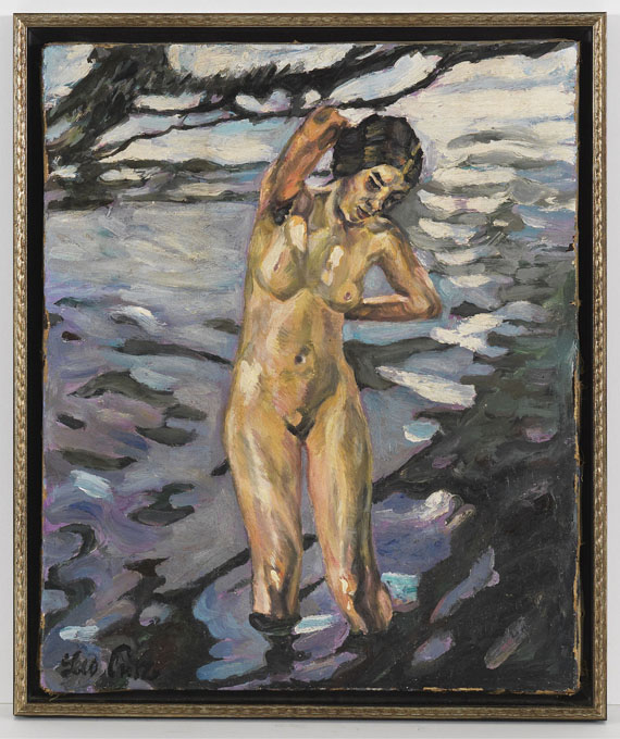 Leo Putz - Badende, stehender weiblicher Akt - Frame image