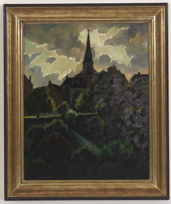 Adolf Erbslöh - Nach dem Gewitter (Die Kirche in Manderscheid) - Frame image