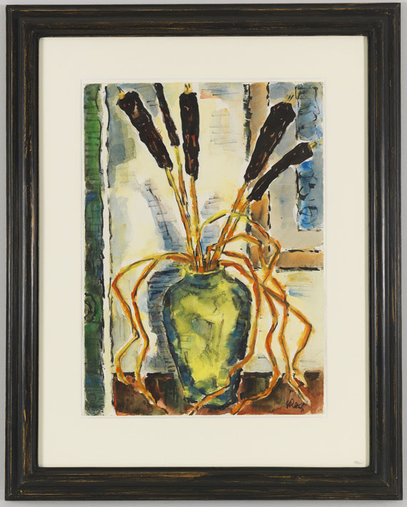 Karl Schmidt-Rottluff - Vase mit Rohrkolben - Frame image