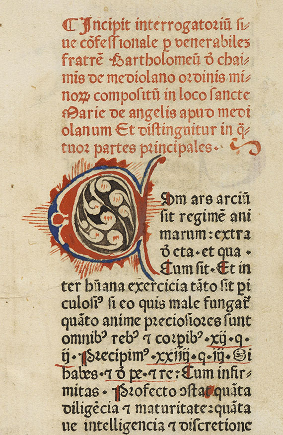 Bartholomaeus de Chaimis - Confessionale. 1480. - 