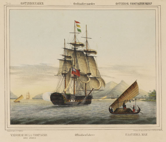 Schiffahrt - Roeloffs, R., Cyclus aller seefahrenden Nationen, Tafelsammlung in Kassette. 1839.