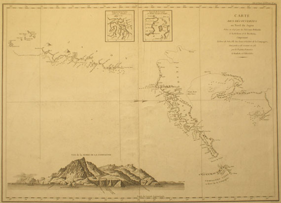  Pazifik - 1 Bl. Mer du Sud ou Pacifique (P. Mortier). - Dabei: 1 Bl. Japon (La Perouse). Zus. 2 Bll. - 