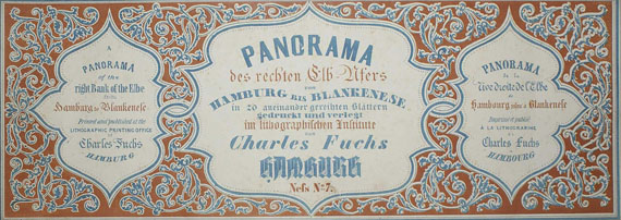 Charles Fuchs - Panorama des rechten Elb-Ufers in 20 Blättern (Ch. Fuchs). - Dabei: M. Gericke, Panorama der Binnen-Alster. Zus. 2 Tlle. - 