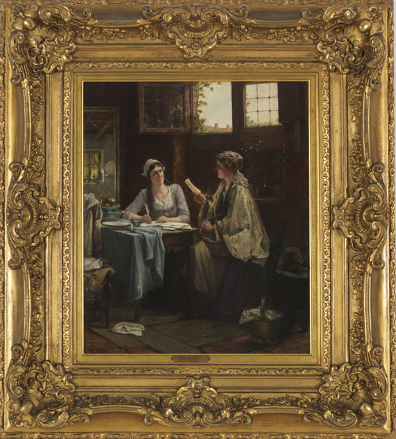 Edward Antoon Portielje - Der Brief - Frame image