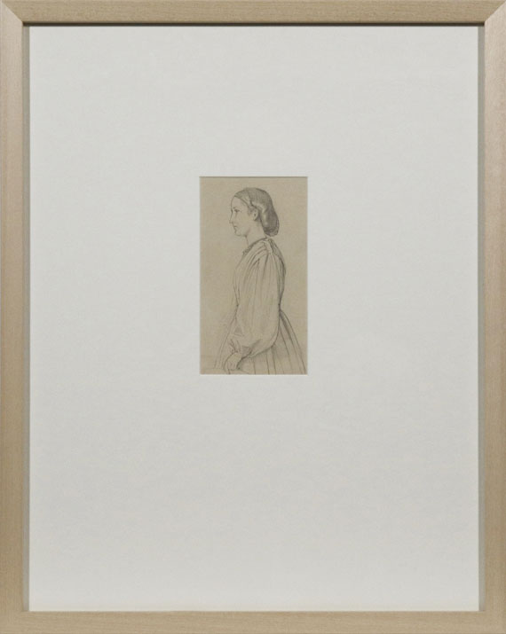Friedrich Eduard Meyerheim - Zugeschrieben - Junge Frau im Profil - Frame image