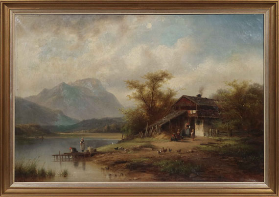 Anton Doll - Waschtag am Oberbayrischen See - Frame image
