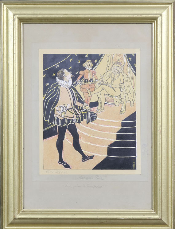 Thomas Theodor Heine - Marquis Posa - Sire, geben Sie Ihren Gedanken nicht zuviel Freiheit - Frame image
