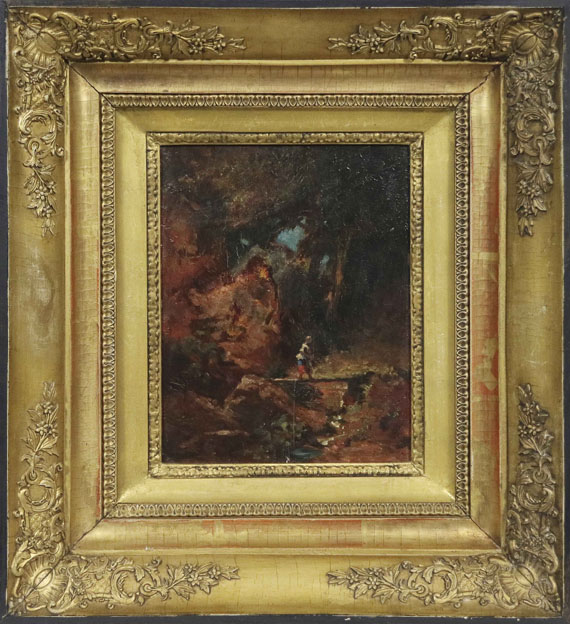 Carl Spitzweg - Die Sennerin auf dem Waldsteg - Frame image