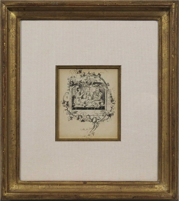 Adrian Ludwig Richter - Beim Mittagsmahl (Kochbuch) - Frame image