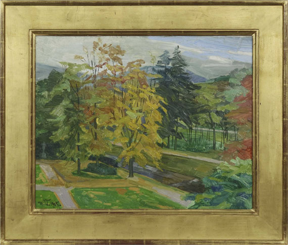 Wilhelm Trübner - Blick auf die Lichtenthaler Allee in Baden-Baden - Frame image