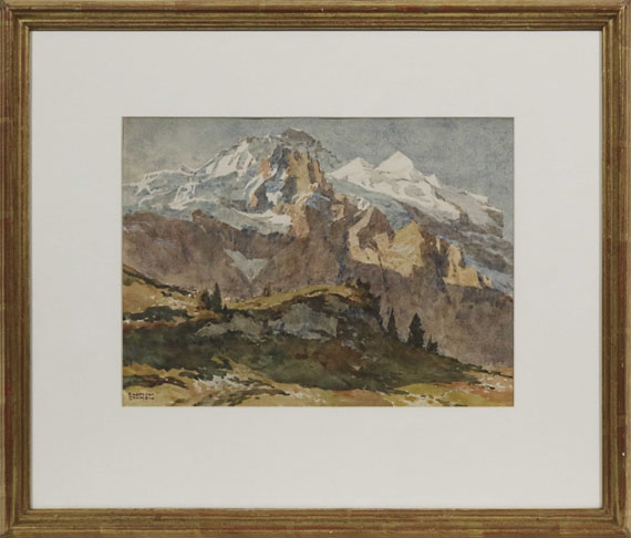 Edward Harrison Compton - Jungfrau von der Wengernalp gesehen - Frame image