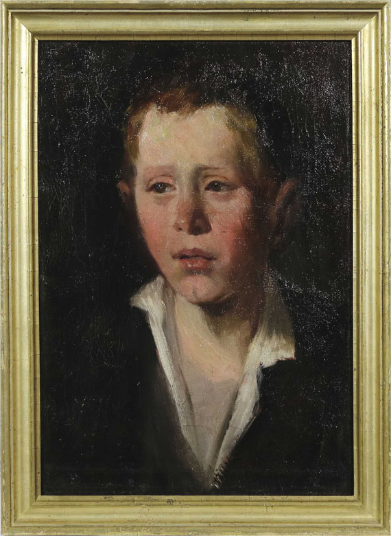 Wilhelm Leibl - Umkreis - Brustbild eines Knaben - Frame image