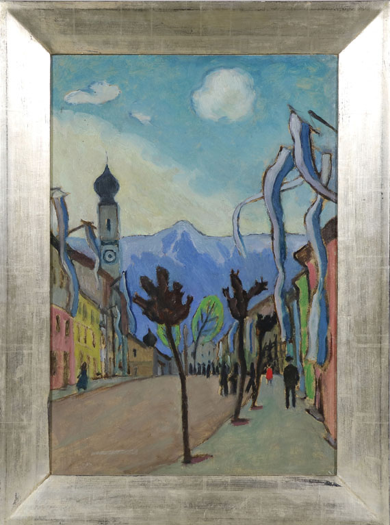 Münter - Murnau, Hauptstrasse am Sonntag im Mai