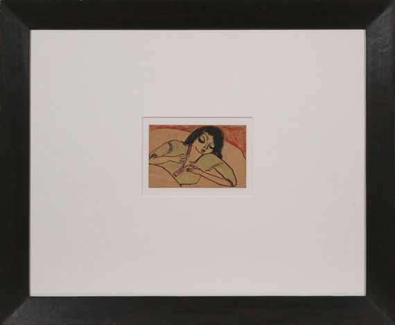 Erich Heckel - Liegende Frau im Bett - Frame image