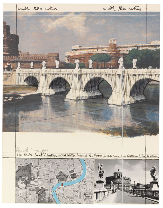 Christo - The Ponte Sant Angelo, wrapped/ Project for Rome