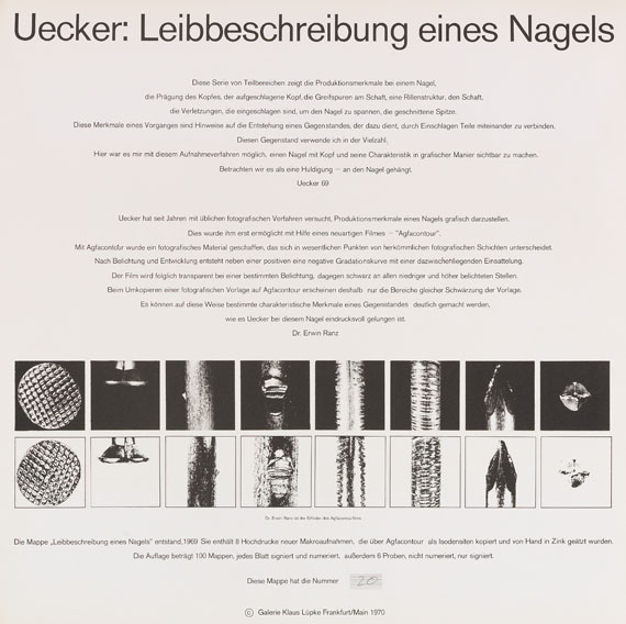 Günther Uecker - Leibbeschreibung eines Nagels - 