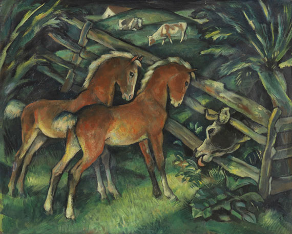 Harold Bengen - Zwei Fohlen und Kühe auf der Weide