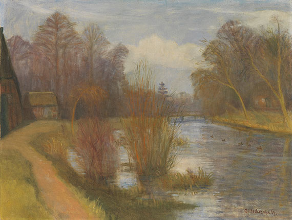 Otto Modersohn - Vorfrühling an der Schleuse