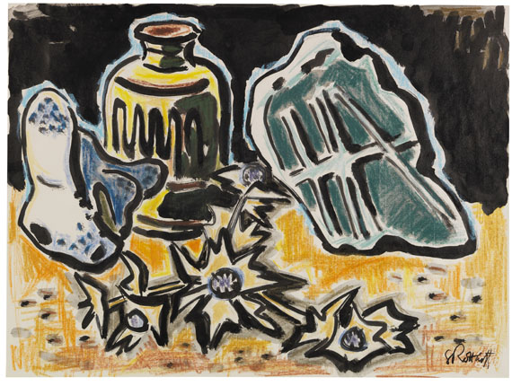 Karl Schmidt-Rottluff - Stillleben mit Disteln