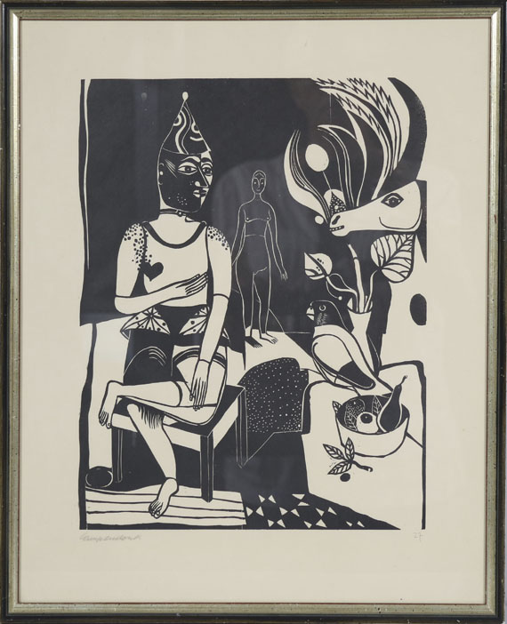 Heinrich Campendonk - Sitzender Harlekin - Frame image
