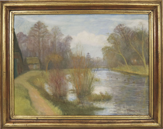 Otto Modersohn - Vorfrühling an der Schleuse - Frame image