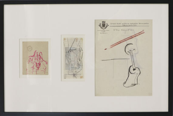 Otto Gutfreund - 3 Blätter: Kubistische Kompositionen - Frame image