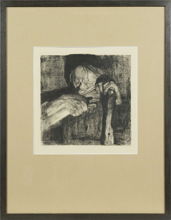 Käthe Kollwitz - Beim Dengeln - Frame image