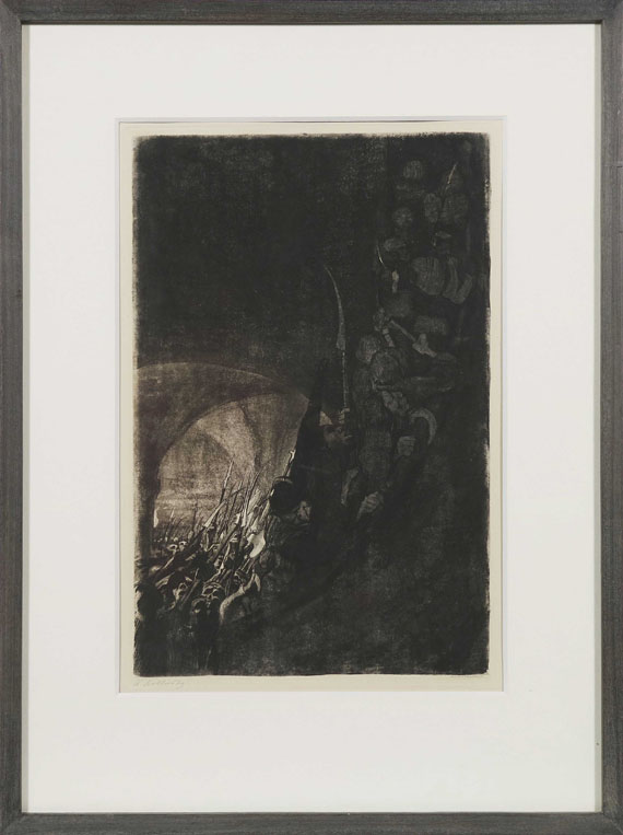 Käthe Kollwitz - Bewaffnung in einem Gewölbe - Frame image