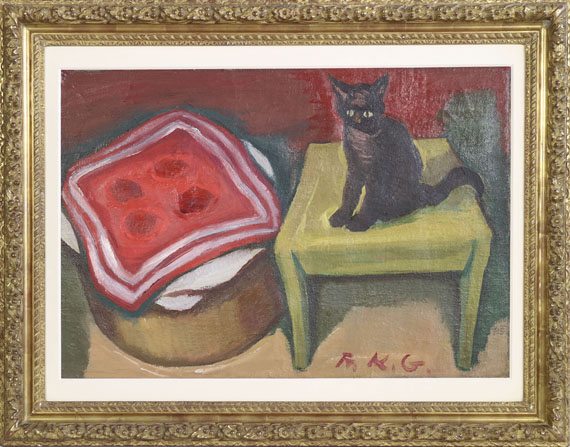 Friedrich Karl Gotsch - Katze auf dem Tisch - Frame image