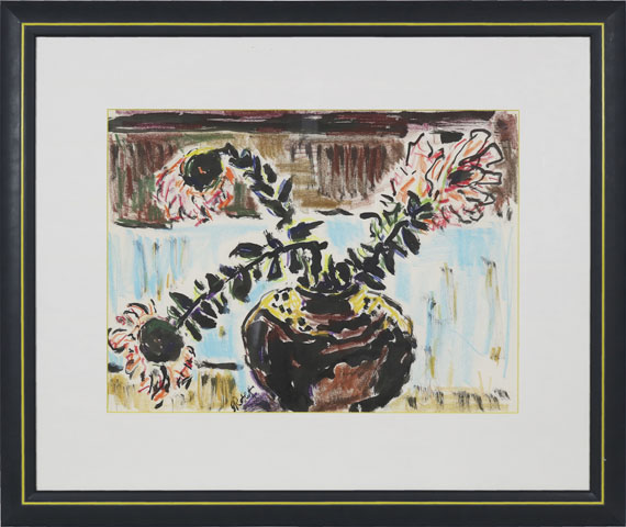 Karl Schmidt-Rottluff - Stillleben mit Chrysanthemen - Frame image