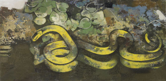 Franz Xaver Fuhr - Schlange über Wasser gleitend (Die gelbe Schlange)