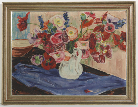Arnold Balwé - Sommerblumen in weißem Krug - Frame image
