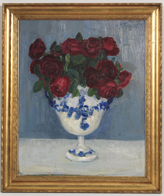 Georg Tappert - Pfingstrosen in Stielvase - Frame image