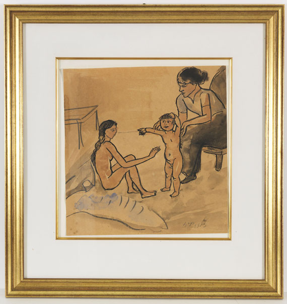 Hermann Max Pechstein - Mutter und ihre zwei Kinder - Frame image