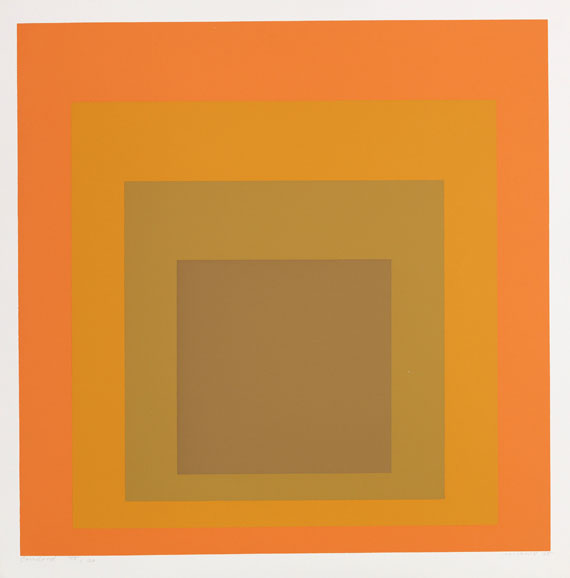 Josef Albers - Vier Blätter: Opalescent, Silent, Attic, Concord