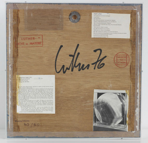 Adolf Luther - Sphärisches Objekt - Back side