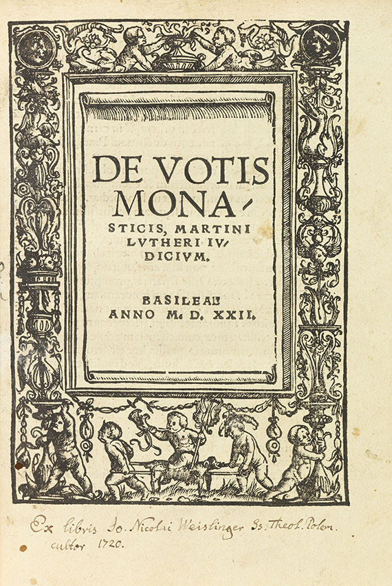 Martin Luther - De votis monasticis. 1522. - 
