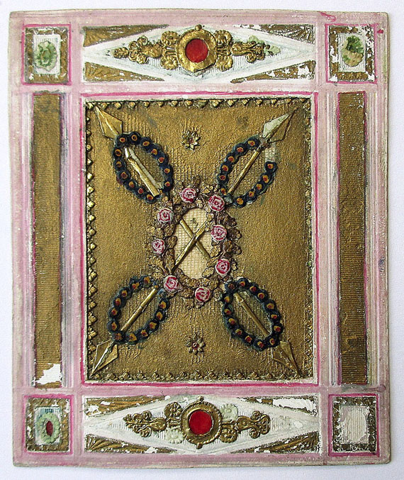  Album amicorum - Sammlung Gruß- und Glückwunschbillets, Stammbuchblätter. Um 1790-1890. In Ordner. - 