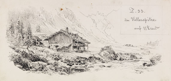 Edward Theodore Compton - 2 Bll.: Blick auf die Presanella. Bei der Villerspitze - 
