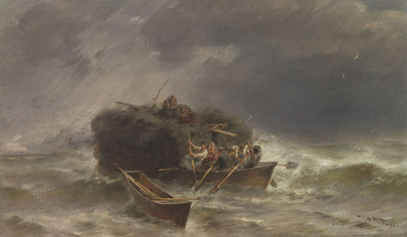 Joseph Wopfner - Heuschiff im Sturm