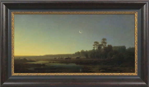 Eduard Schleich d. Ä. - Wildwechsel im Haspelmoos - Frame image