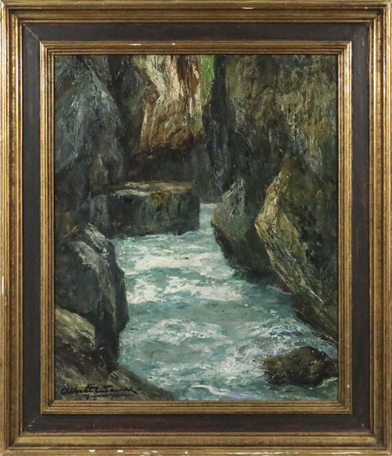 Albert Wenk - In der Partnachklamm bei Partenkirchen - Frame image