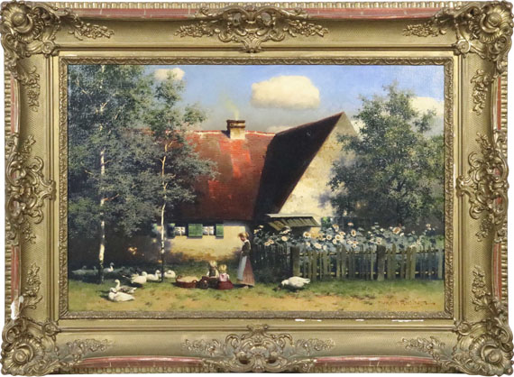 Paul Wilhelm Keller-Reutlingen - Sommeridylle hinterm Haus - Frame image