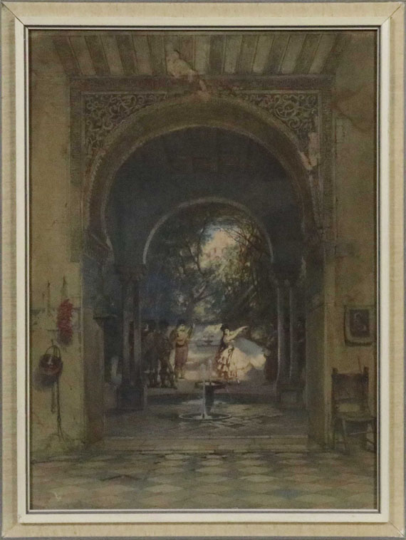 Carl Friedrich Heinrich Werner - Kastagnettentänzerin in der Alhambra in Granada - Frame image