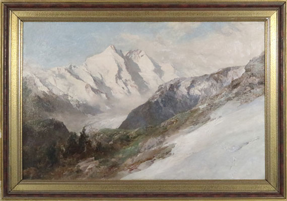 Edward Theodore Compton - Blick auf die Nordseite des Großglockners - Frame image