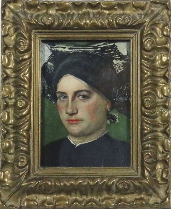 Albert von Keller - Altdeutsche Frau - Frame image