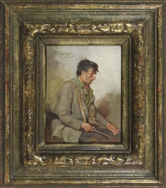 Franz von Defregger - Sitzender Jäger - Frame image